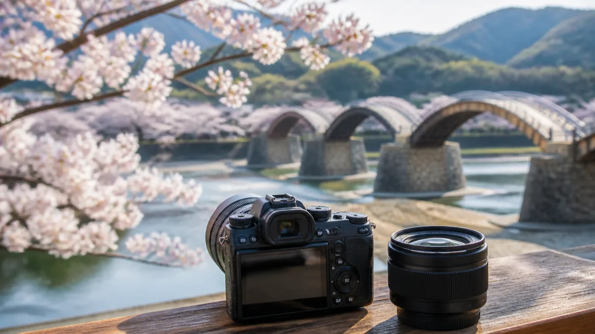 桜と錦帯橋を撮るならこの5スポット｜見頃・ライトアップ・設定を完全ガイドのアイキャッチ画像