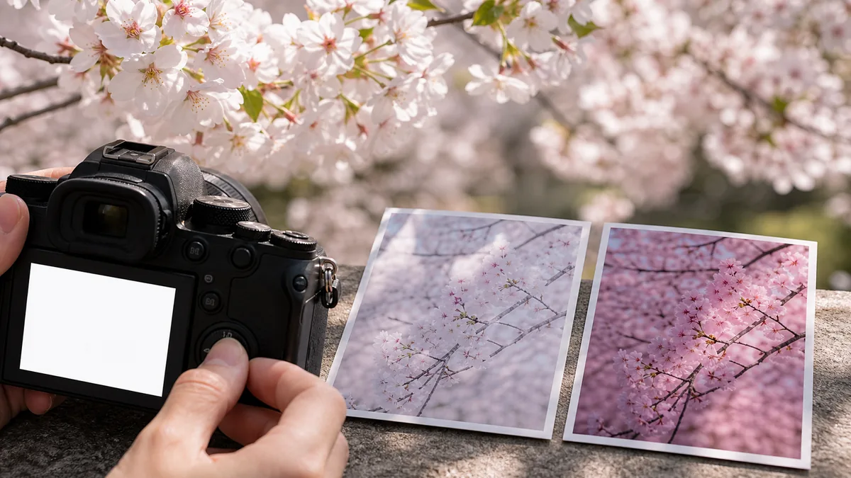 ホワイトバランスを変えるだけでピンクが際立つの解説画像