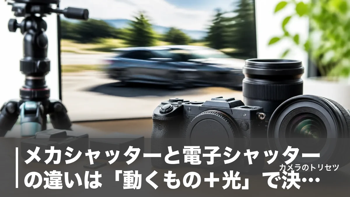 メカシャッターと電子シャッターの違いは「動くもの＋光」で決まる｜歪み・フリッカー・連写を数値で解説のアイキャッチ画像