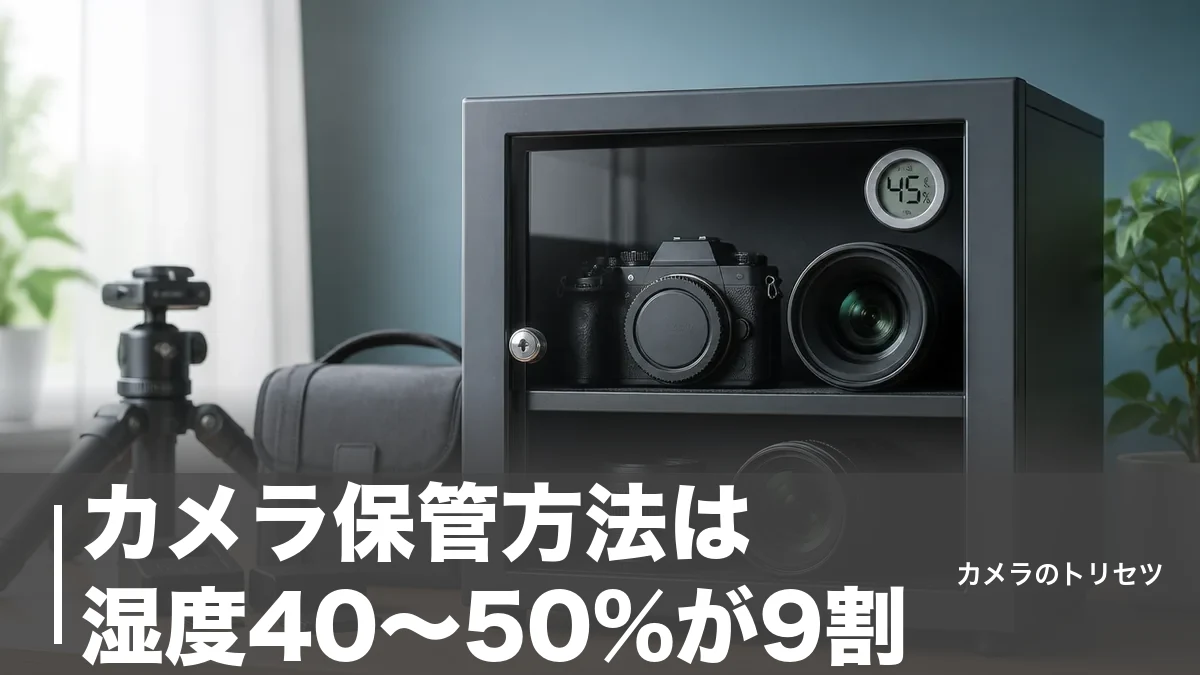 カメラ保管方法は湿度40〜50%が9割｜2,680円のドライボックスから防湿庫まで徹底解説のアイキャッチ画像
