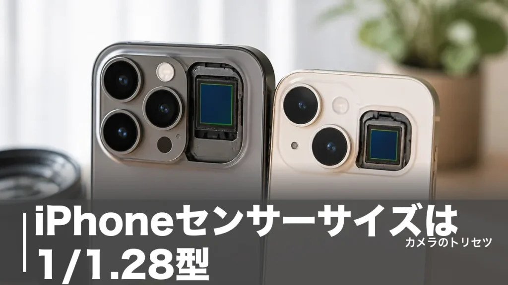 iPhoneセンサーサイズは1/1.28型｜Proと標準の違いを実寸で徹底比較のアイキャッチ画像