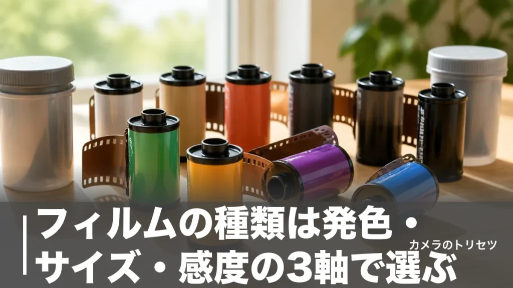 フィルムの種類は発色・サイズ・感度の3軸で選ぶ｜定番12銘柄を価格で徹底比較【2026年版】のアイキャッチ画像