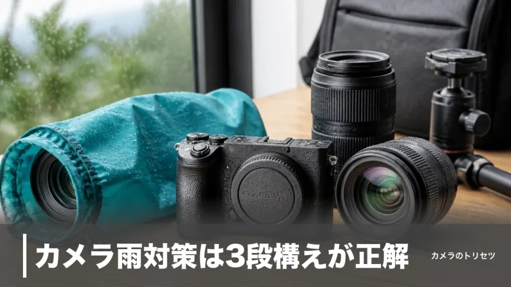 カメラ雨対策は3段構えが正解｜990円のカバーから濡れた後の応急処置まで完全解説のアイキャッチ画像