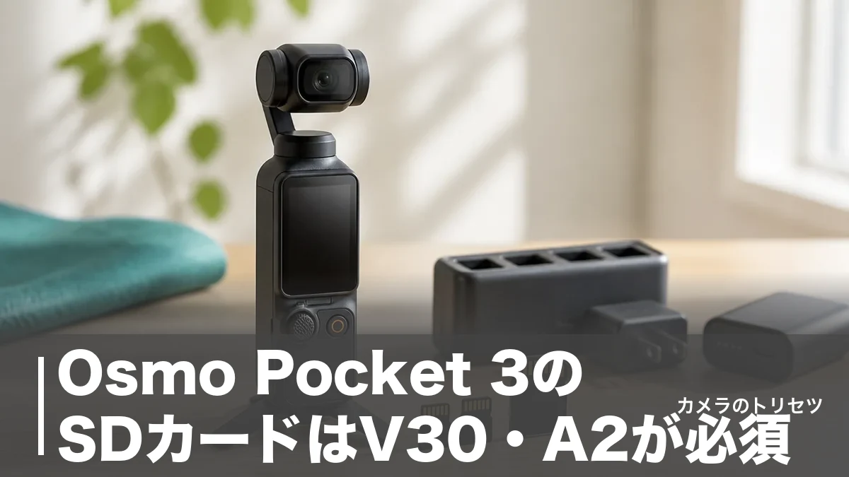 Osmo Pocket 3のSDカードはV30・A2が必須｜おすすめ7枚を速度と価格で徹底比較のアイキャッチ画像