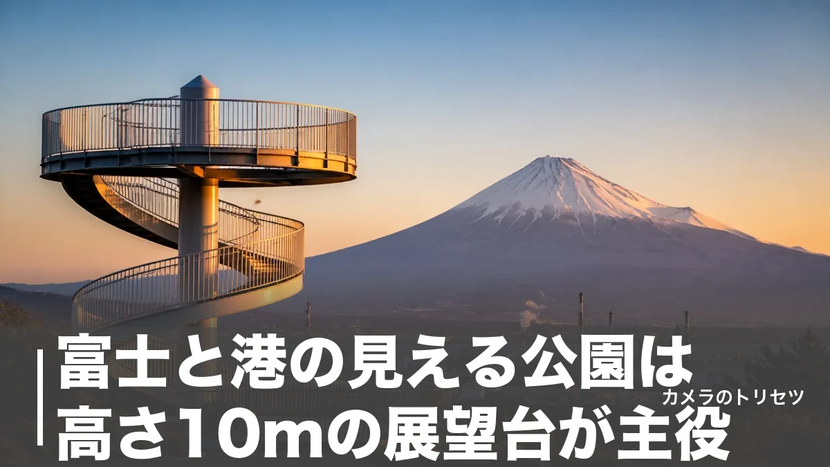 富士と港の見える公園は高さ10mの展望台が主役｜富士山と工場夜景を撮る時間帯の正解のアイキャッチ画像
