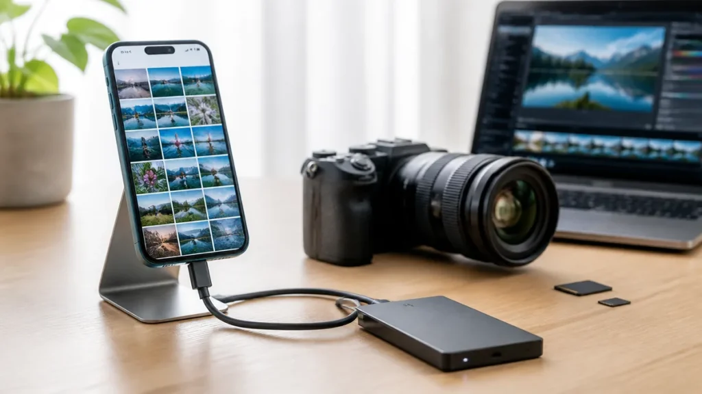 iPhone外付けHDDは「給電」で決まる｜つながる条件とおすすめSSD7モデル徹底比較のアイキャッチ画像